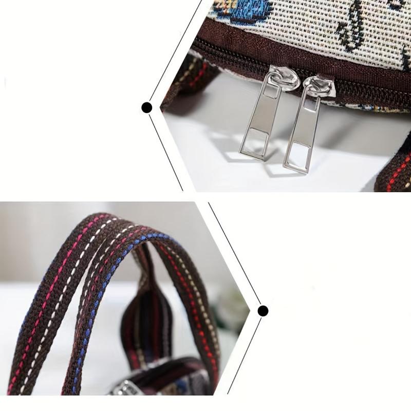 Animal Print Ethnic Style Top Handle Tote Bag