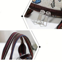 Animal Print Ethnic Style Top Handle Tote Bag