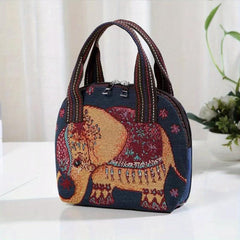 Animal Print Ethnic Style Top Handle Tote Bag
