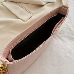 Retro Crocodile Pattern Underarm Bag Casual PU Leather Waterproof Shoulder Bag