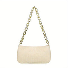 Retro Crocodile Pattern Underarm Bag Casual PU Leather Waterproof Shoulder Bag
