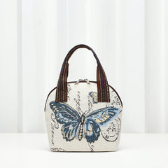Canvas Animal Pattern Handbag Zipper Tote Bag