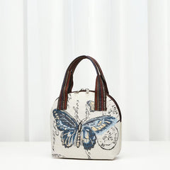 Canvas Animal Pattern Handbag Zipper Tote Bag