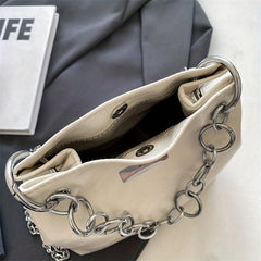 Women's Chain Crossbody Bag Street Handbag Bucket Shoulder Purse