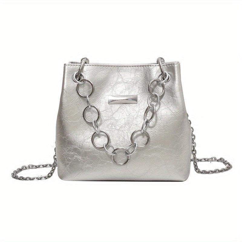 Women's Chain Crossbody Bag Street Handbag Bucket Shoulder Purse