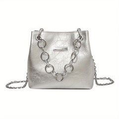 Women's Chain Crossbody Bag Street Handbag Bucket Shoulder Purse