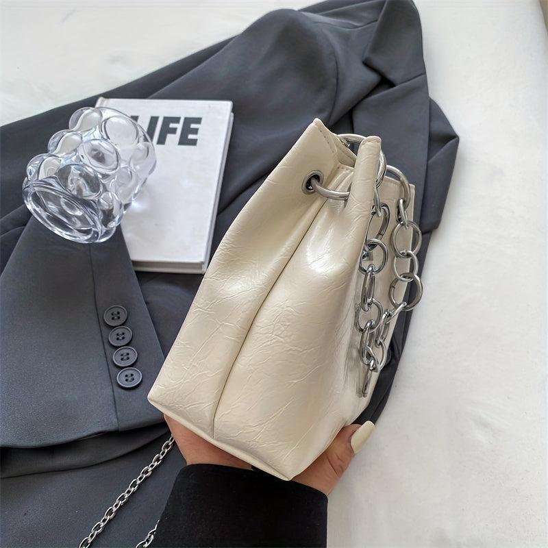 Women's Chain Crossbody Bag Street Handbag Bucket Shoulder Purse