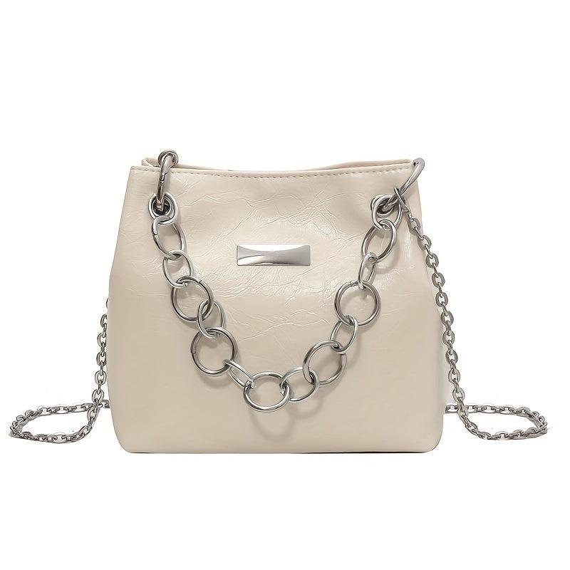 Women's Chain Crossbody Bag Street Handbag Bucket Shoulder Purse