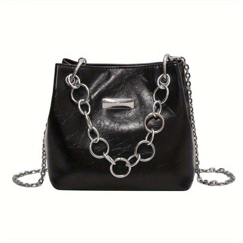 Women's Chain Crossbody Bag Street Handbag Bucket Shoulder Purse