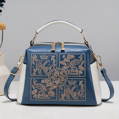 Women's Embroidered Crossbody Handbag Faux Leather Purse