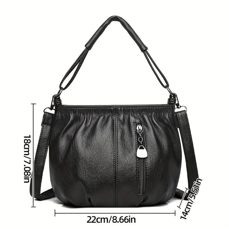 Vintage PU Leather Crossbody Bag Retro Shoulder Bag