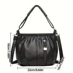 Vintage PU Leather Crossbody Bag Retro Shoulder Bag