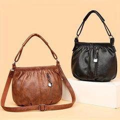 Vintage PU Leather Crossbody Bag Retro Shoulder Bag