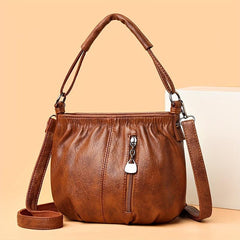 Vintage PU Leather Crossbody Bag Retro Shoulder Bag