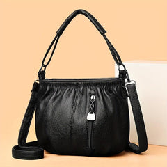 Vintage PU Leather Crossbody Bag Retro Shoulder Bag