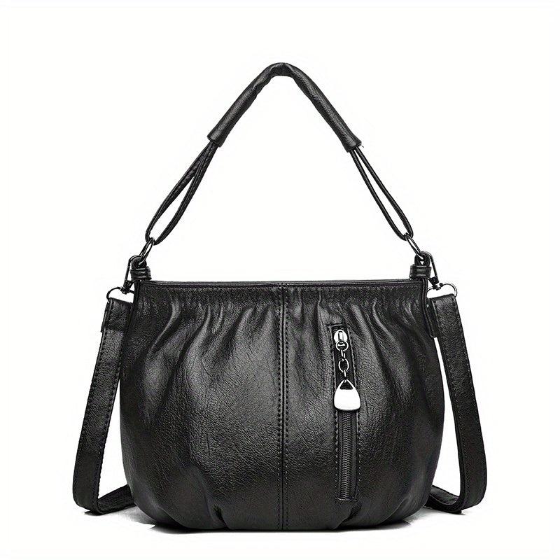 Vintage PU Leather Crossbody Bag Retro Shoulder Bag