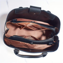 Geometric Pattern Tote Bag Vintage Vegan Leather Satchel