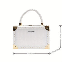 Crocodile Embossed Square Satchel Bag Stylish Shoulder Chain Bag