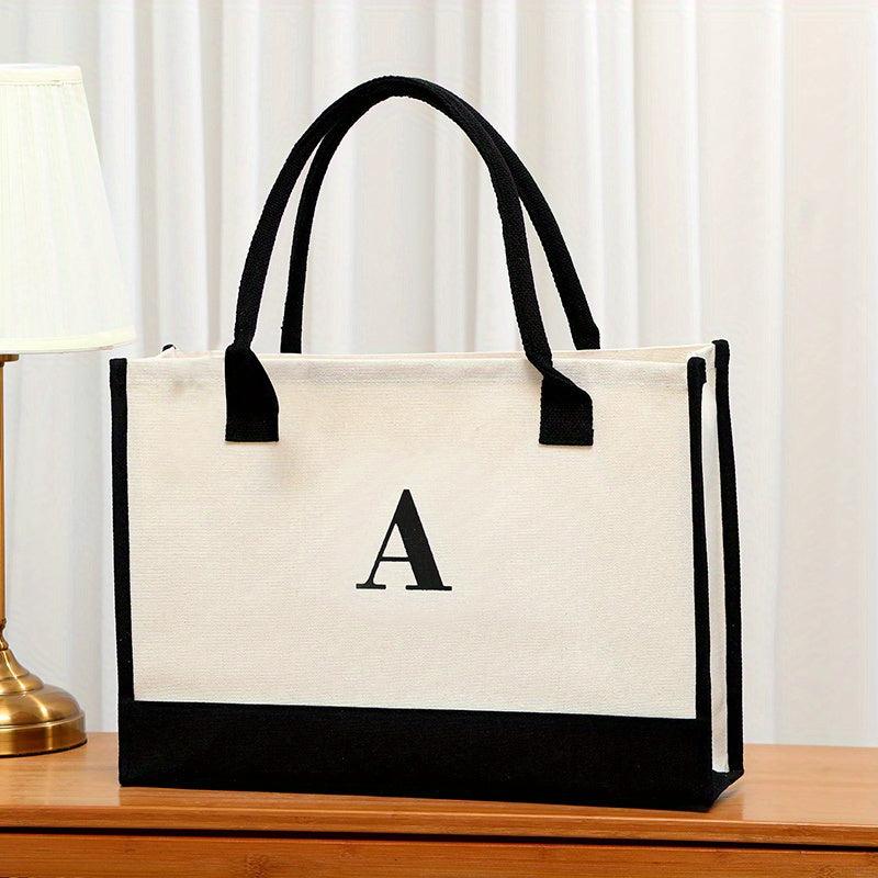Print Canvas Tote Bag Large Capacity Solid Shoulder Bag Women's Handbag