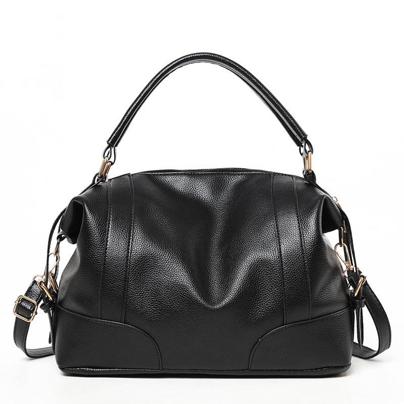 Litchi Pattern Satchel Bag Women's Solid Handbag