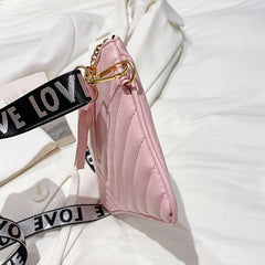 Tassel Crossbody Bag Embossed Design PU Leather Shoulder Bag