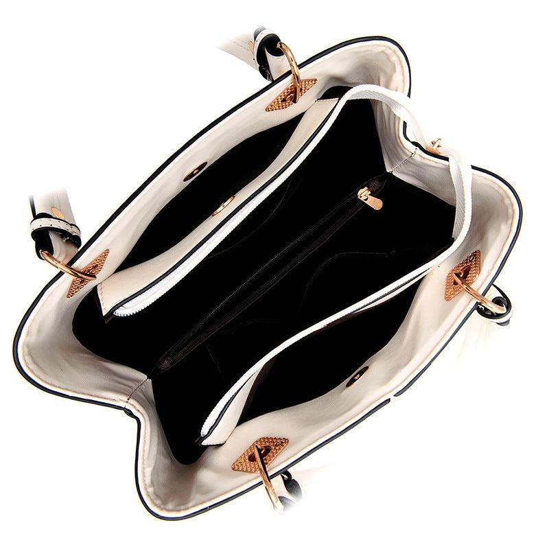 Metal Decor Top Handle Bag Large Capacity Shoulder Bucket Bag