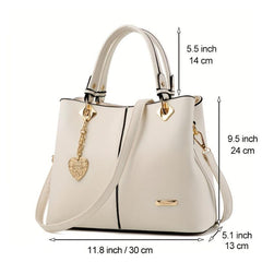 Metal Decor Top Handle Bag Large Capacity Shoulder Bucket Bag