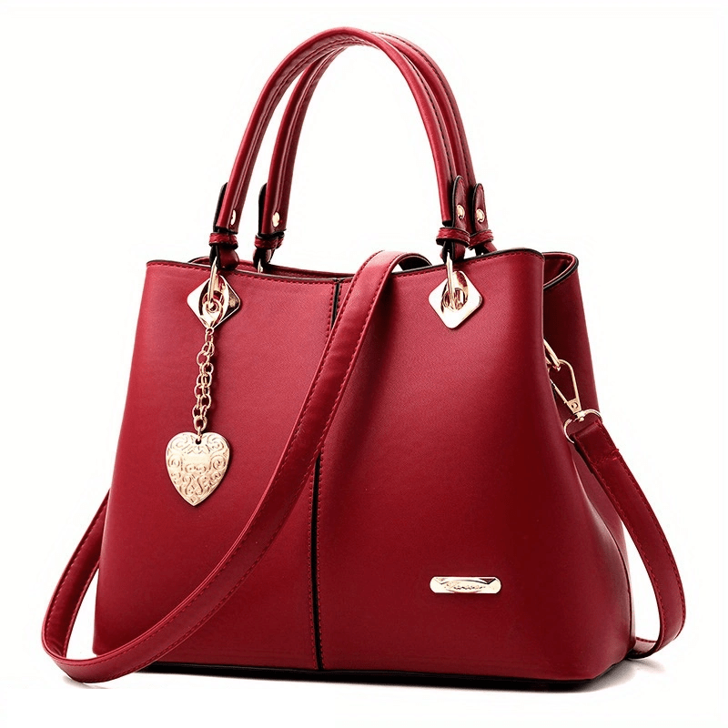 Metal Decor Top Handle Bag Large Capacity Shoulder Bucket Bag