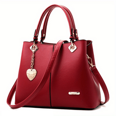 Metal Decor Top Handle Bag Large Capacity Shoulder Bucket Bag