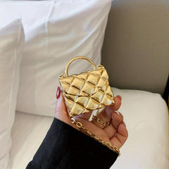 Quilted Crossbody Bag Acrylic Shoulder Handbag & Coin Purse
