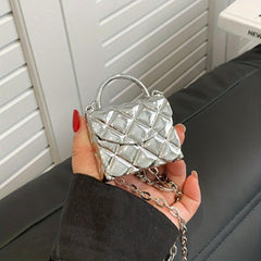 Quilted Crossbody Bag Acrylic Shoulder Handbag & Coin Purse