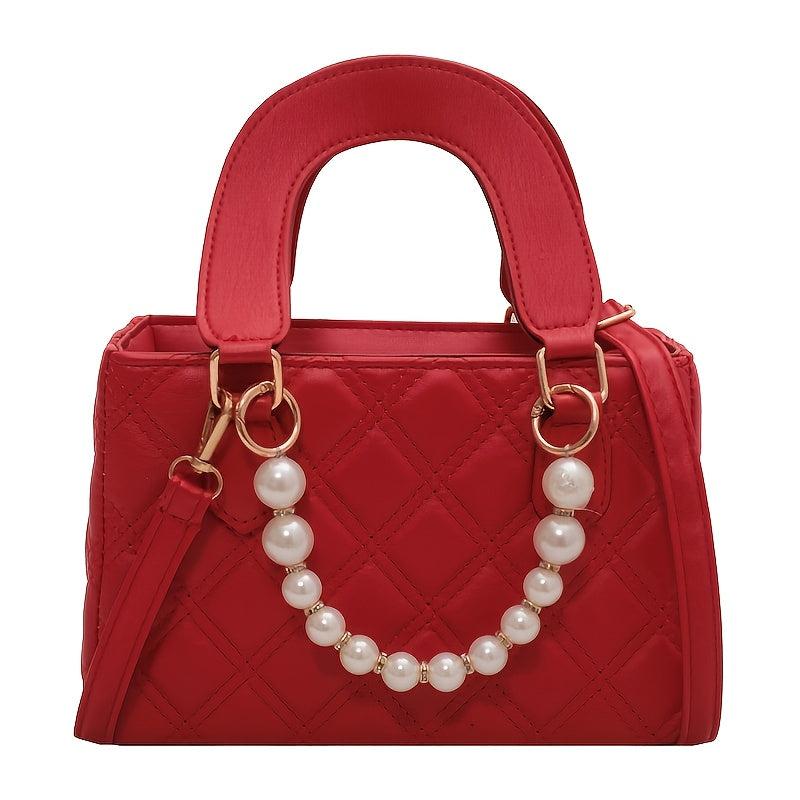 Pearl Decorative Chain Women's Crossbody Bag