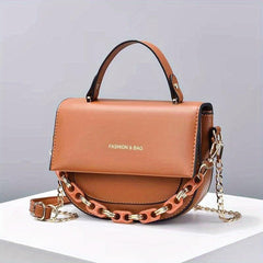 Letter Graphic Handbag Chain Crossbody Bag Small Flap Purse