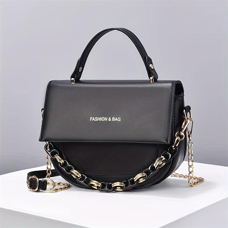 Letter Graphic Handbag Chain Crossbody Bag Small Flap Purse
