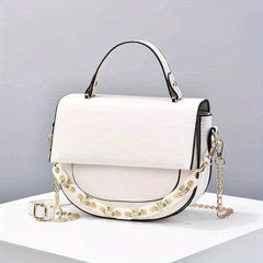 Letter Graphic Handbag Chain Crossbody Bag Small Flap Purse