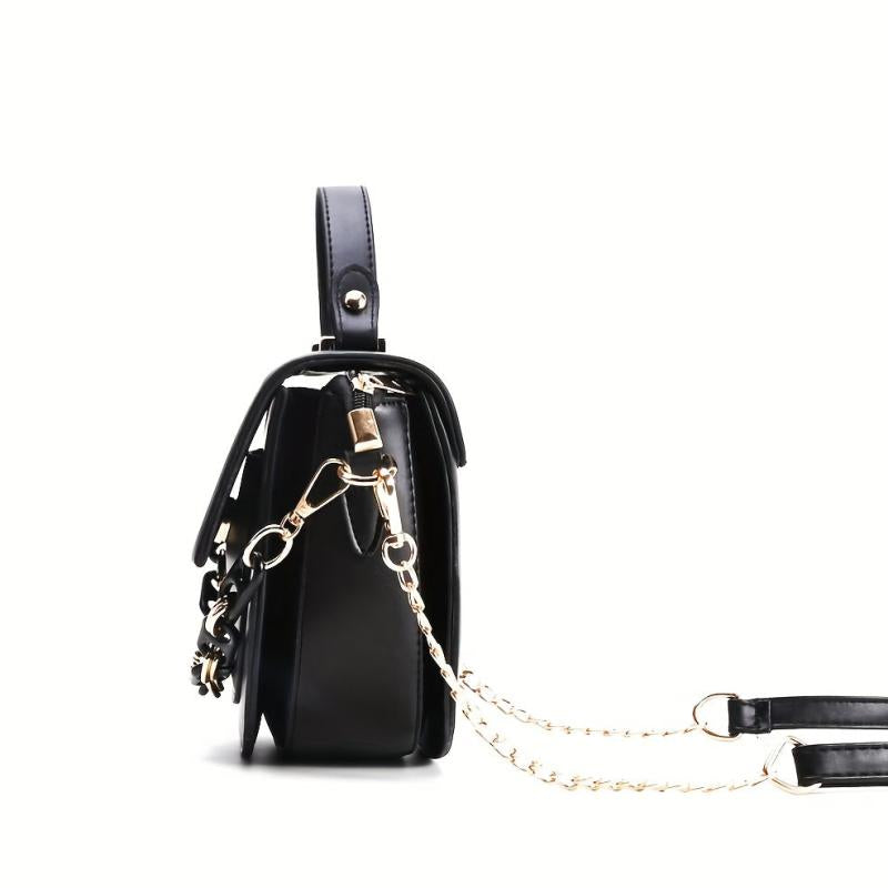 Letter Graphic Handbag Chain Crossbody Bag Small Flap Purse
