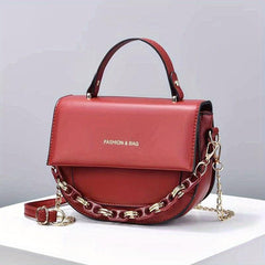 Letter Graphic Handbag Chain Crossbody Bag Small Flap Purse