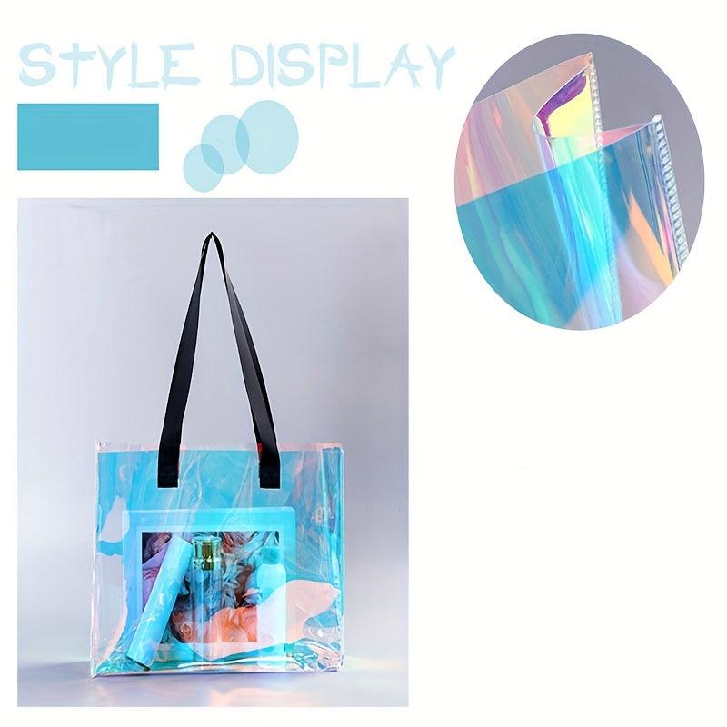 Clear Laser Tote Bag Waterproof Holographic Shoulder Beach Bag