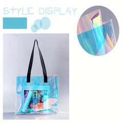 Clear Laser Tote Bag Waterproof Holographic Shoulder Beach Bag
