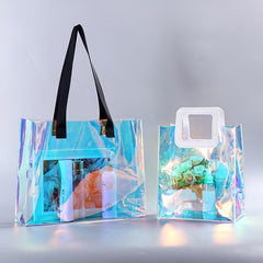 Clear Laser Tote Bag Waterproof Holographic Shoulder Beach Bag