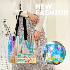 Clear Laser Tote Bag Waterproof Holographic Shoulder Beach Bag