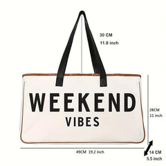 Large Capacity Canvas Tote Bag Lightweight Beach Handbag