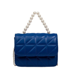 Pearl Handle Crossbody Bag Small Square Chain Handbag