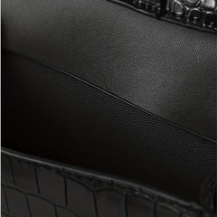 Crocodile Embossed Crossbody Bag with Chain Handle