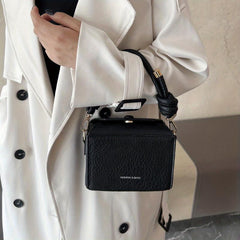 Mini PU Leather Crossbody Bag Solid Square Purse