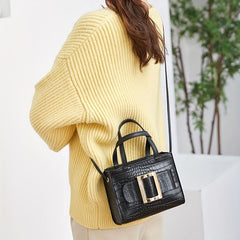 Crocodile Pattern Crossbody Bag PU Leather Satchel Bag