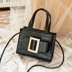 Crocodile Pattern Crossbody Bag PU Leather Satchel Bag