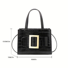 Crocodile Pattern Crossbody Bag PU Leather Satchel Bag