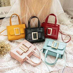 Crocodile Pattern Crossbody Bag PU Leather Satchel Bag