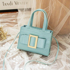 Crocodile Pattern Crossbody Bag PU Leather Satchel Bag